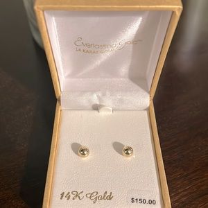 Ball stud 14k gold earrings